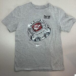 Nike Kansas City Chiefs Four-Time Super Bowl Champions Ring Shirt Gray Youth Med